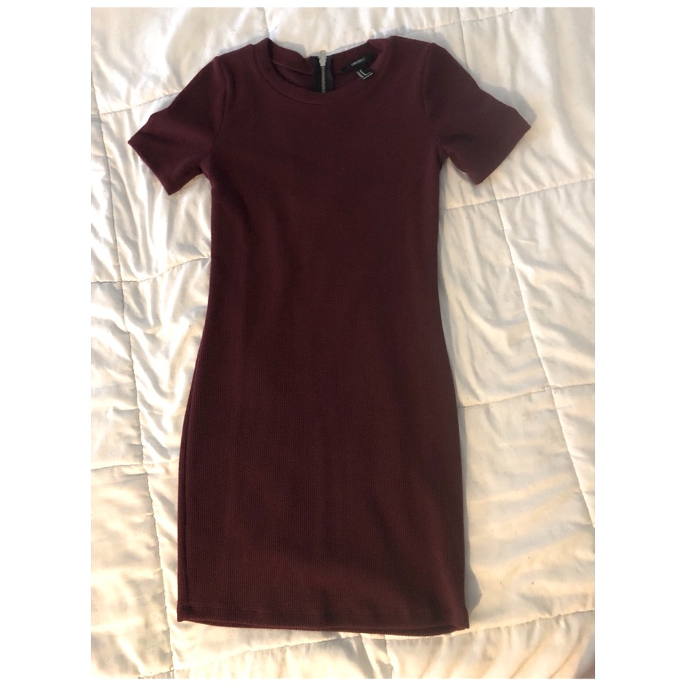 Forever 21 Maroon Short Sleeve Sweater Dress M
